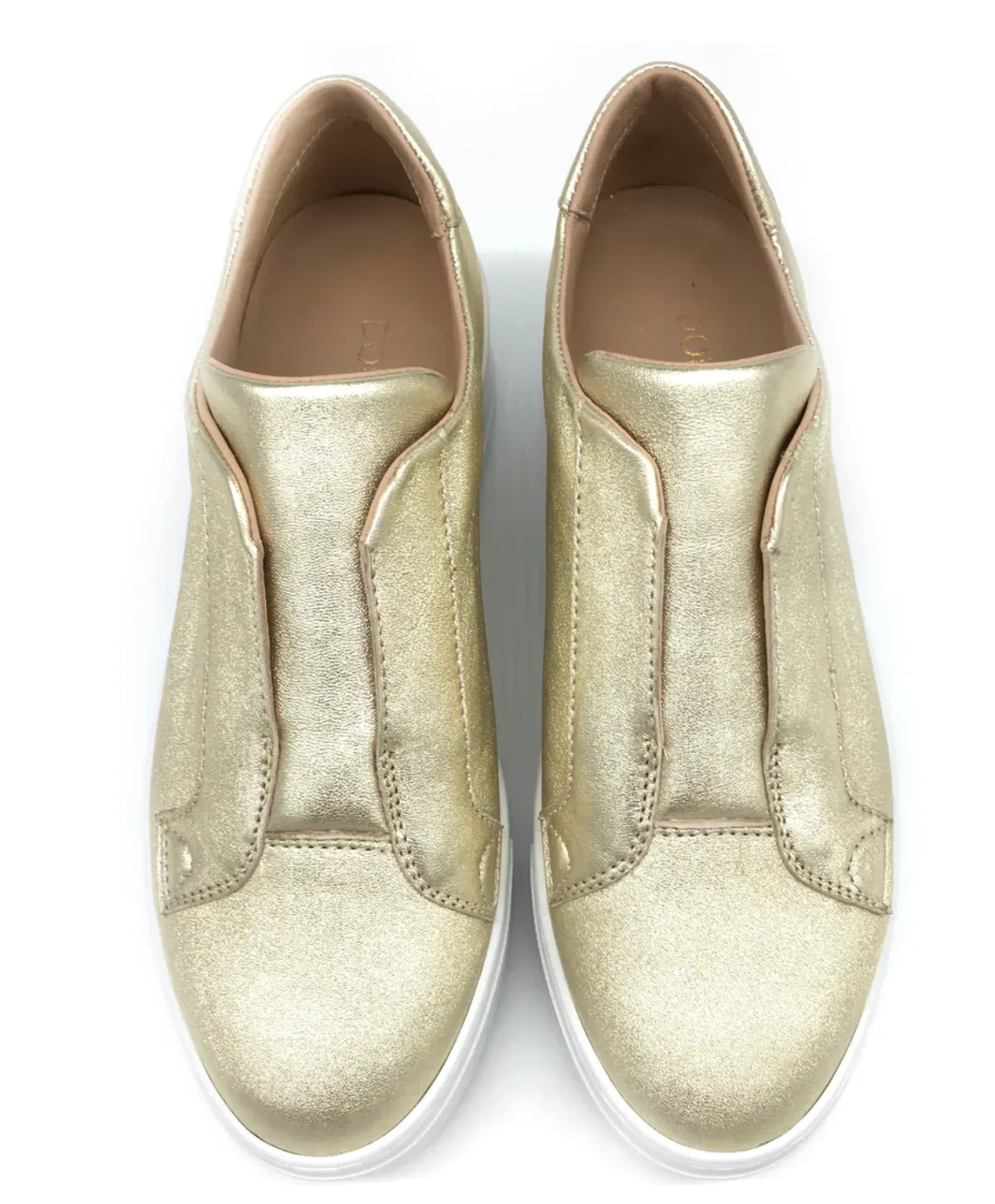 Jane Galland Trainers Marie Gold Leather Flatform Laceless