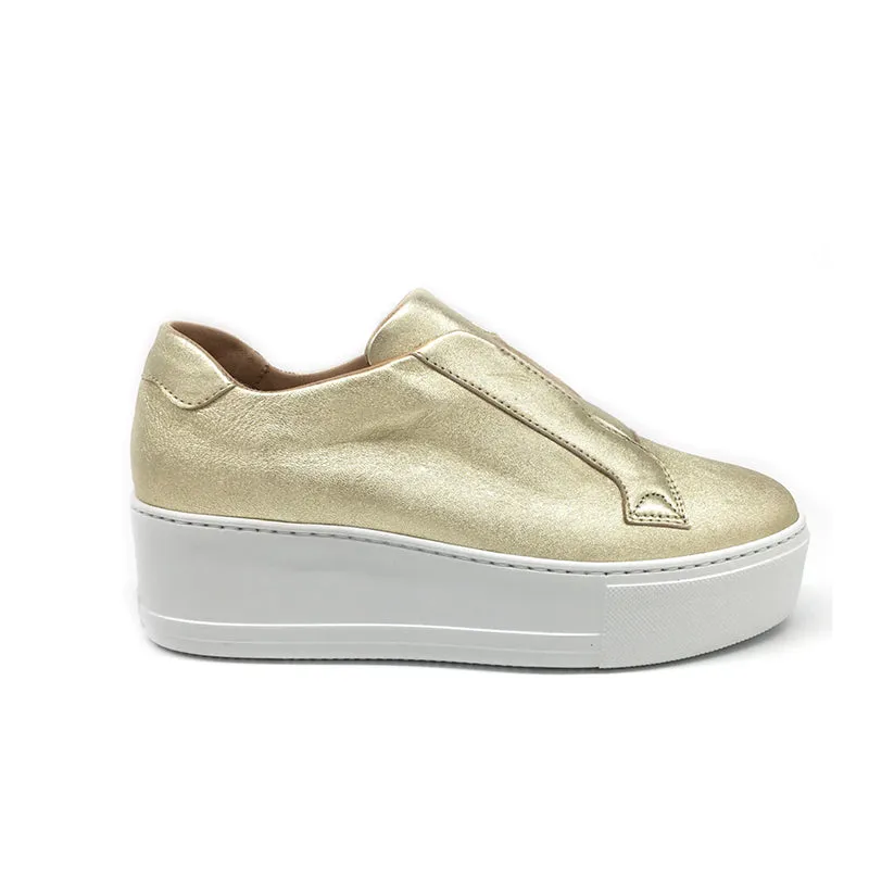 Jane Galland Trainers Marie Gold Leather Flatform Laceless