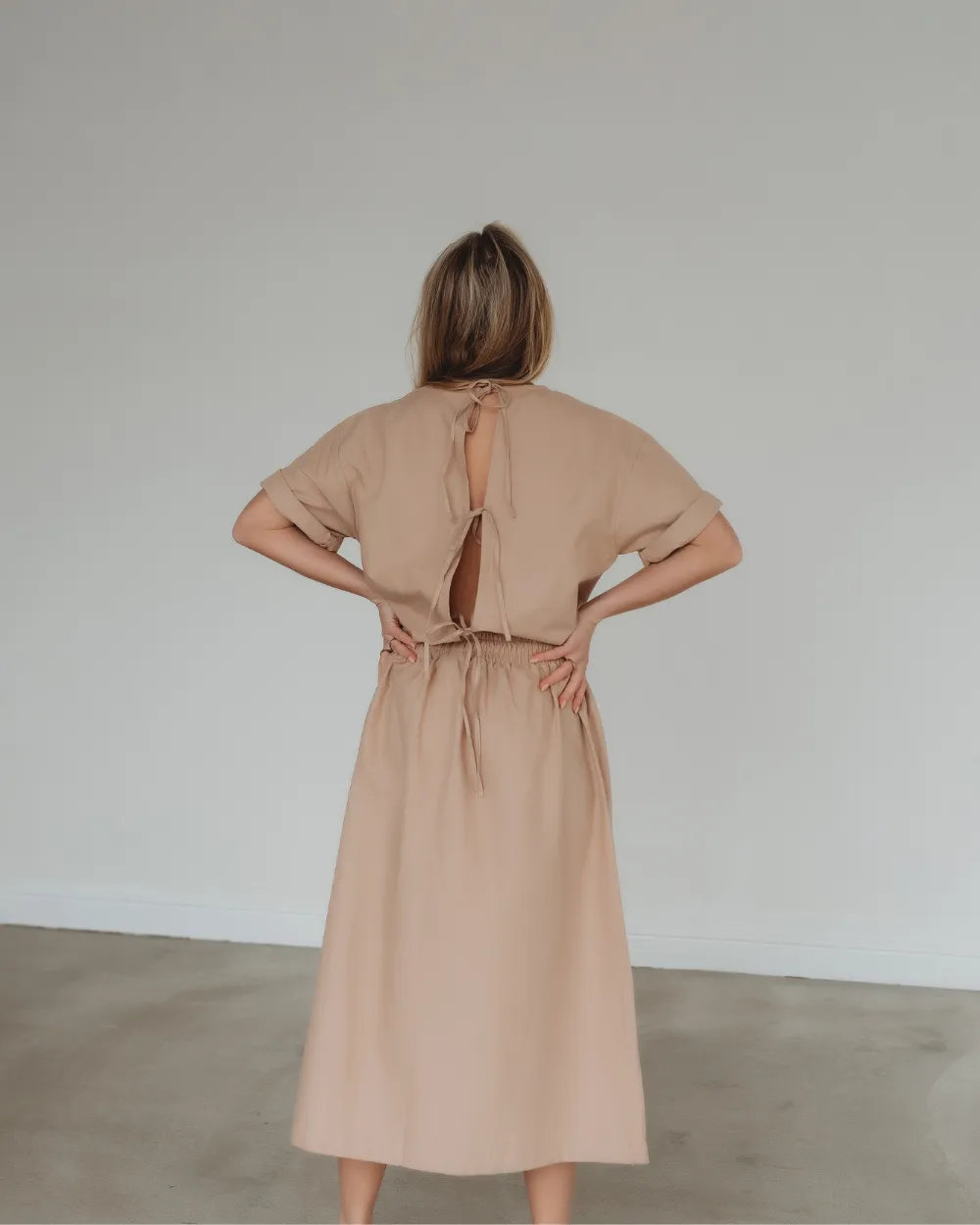 Joyce Beige Midi Skirt