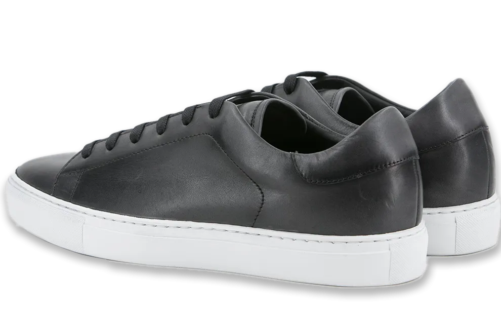 Leather Trainer │ Grey Burn-Effect