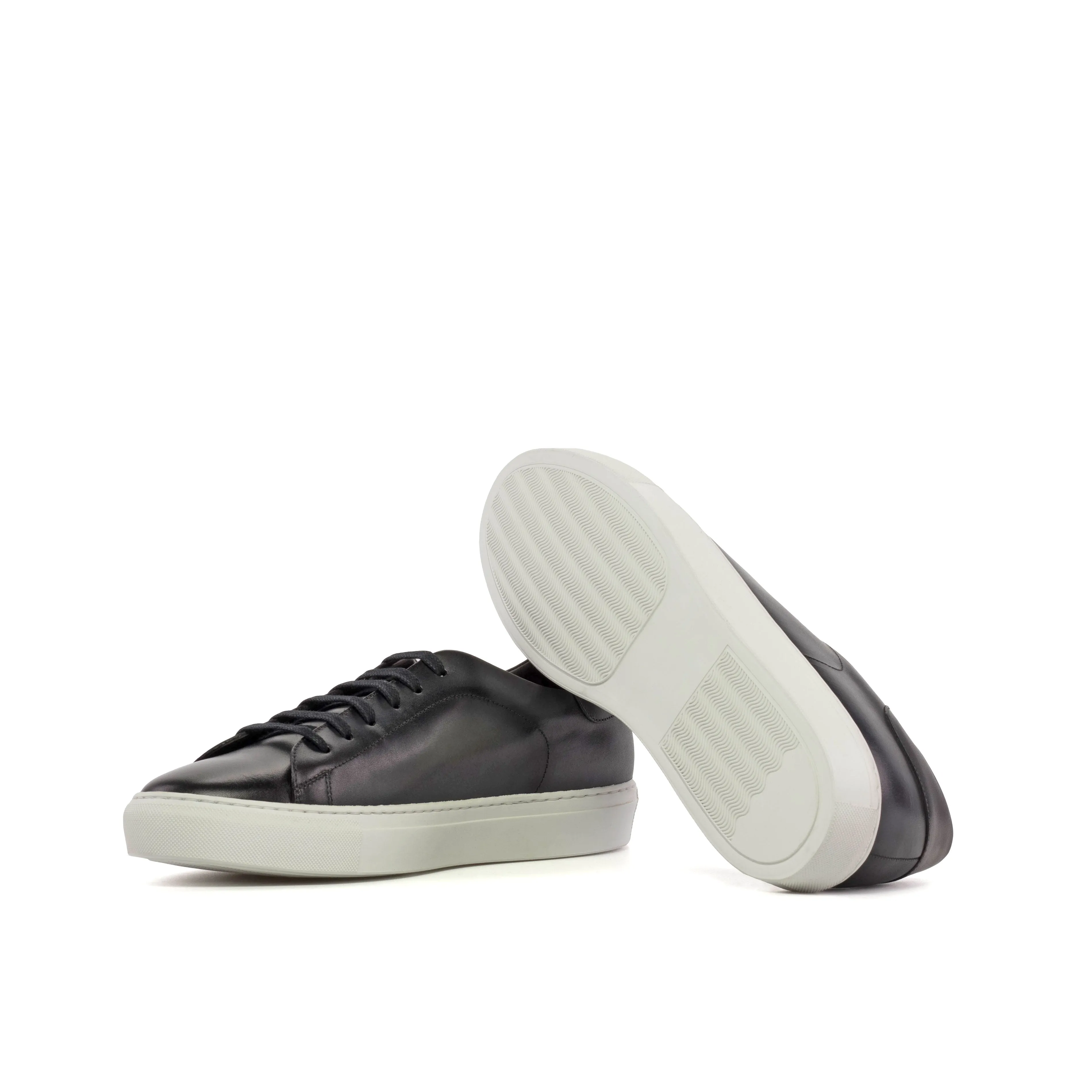 Leather Trainer │ Grey Painted Calf