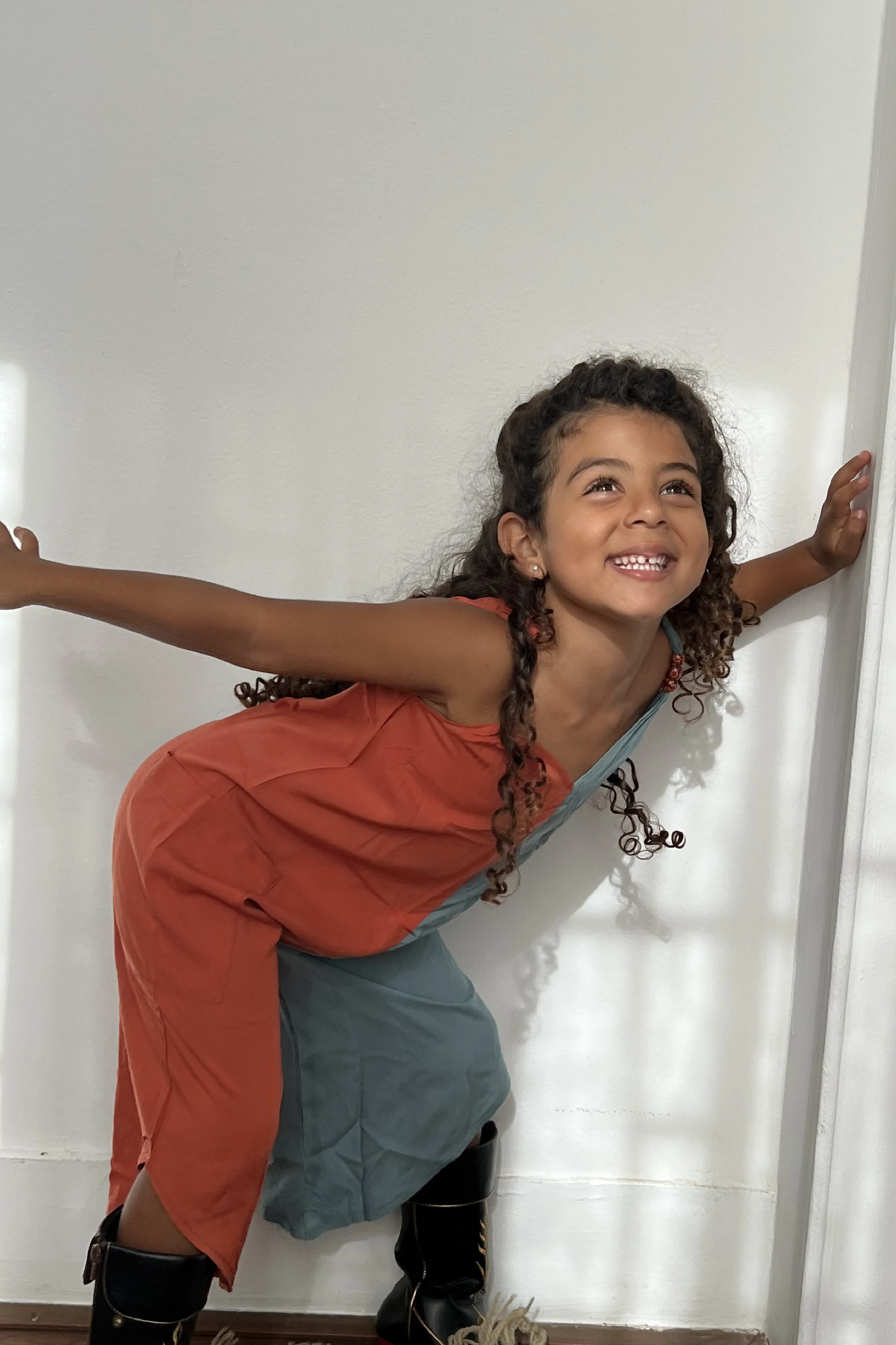 Little Rayegreh Aqua Papaya Jumpsuit