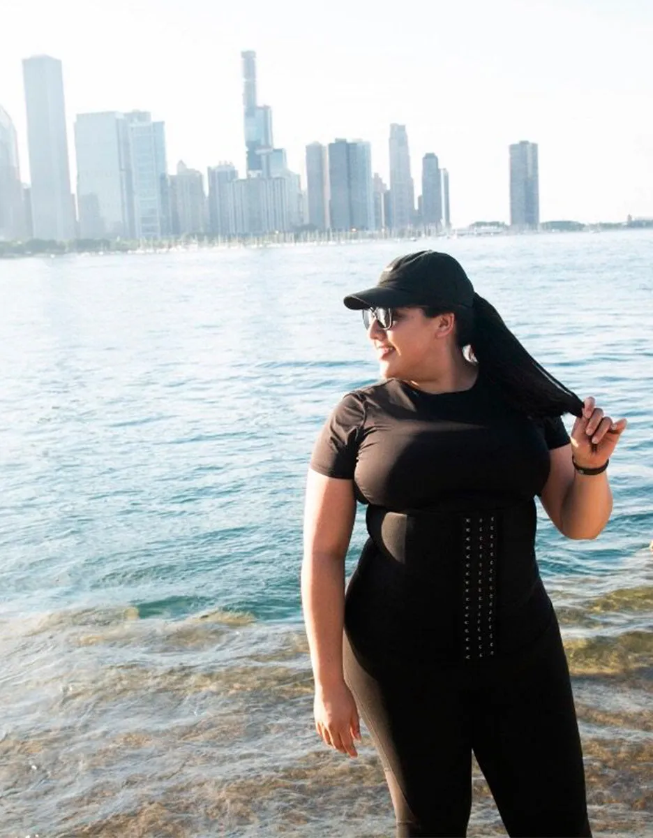 Long Torso Traditional Waist Trainer - Classic Black