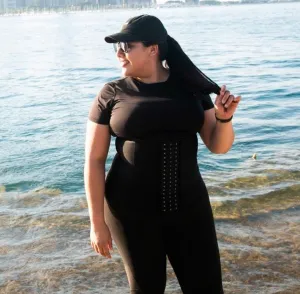 Long Torso Traditional Waist Trainer - Classic Black