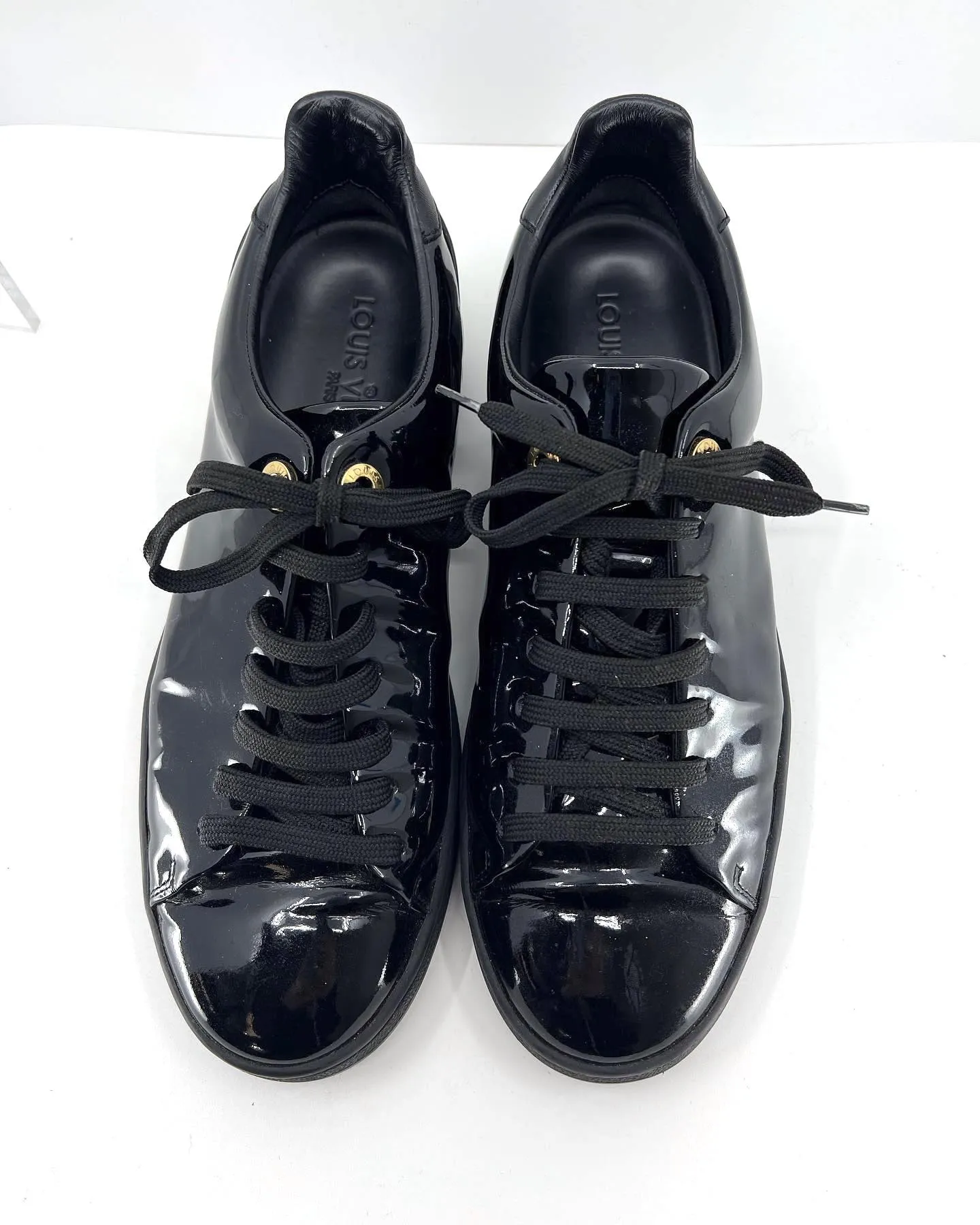 LOUIS VUITTON PATENT CALFSKIN FRONTROW SNEAKERS