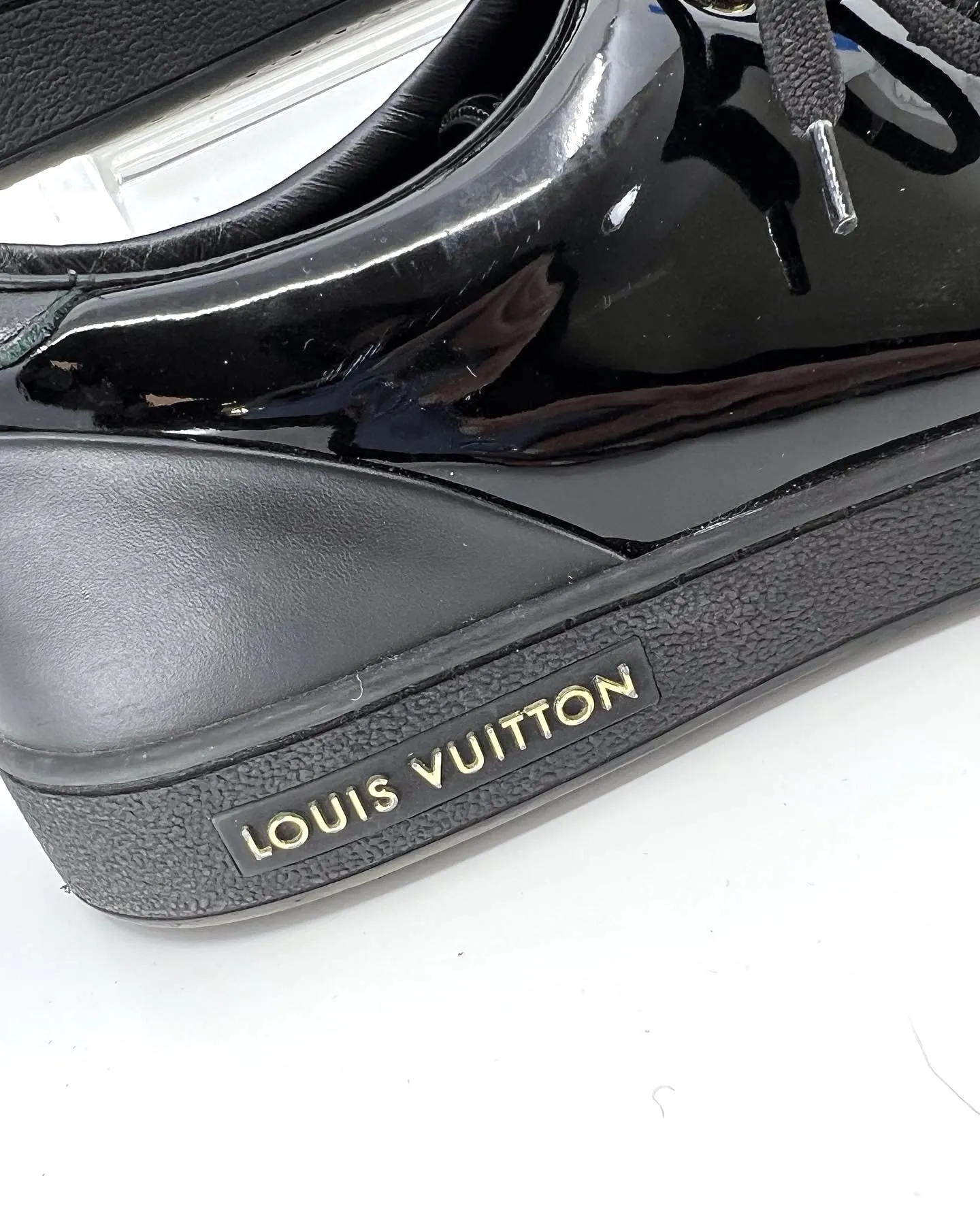LOUIS VUITTON PATENT CALFSKIN FRONTROW SNEAKERS