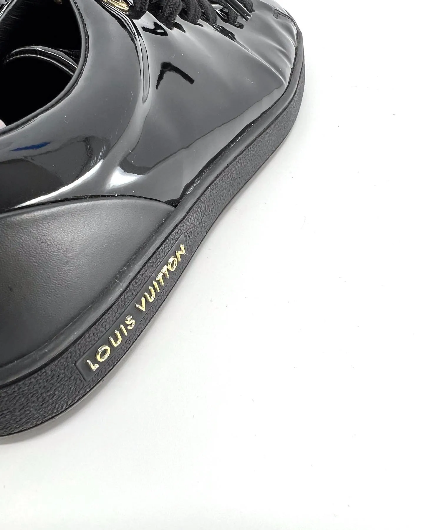 LOUIS VUITTON PATENT CALFSKIN FRONTROW SNEAKERS