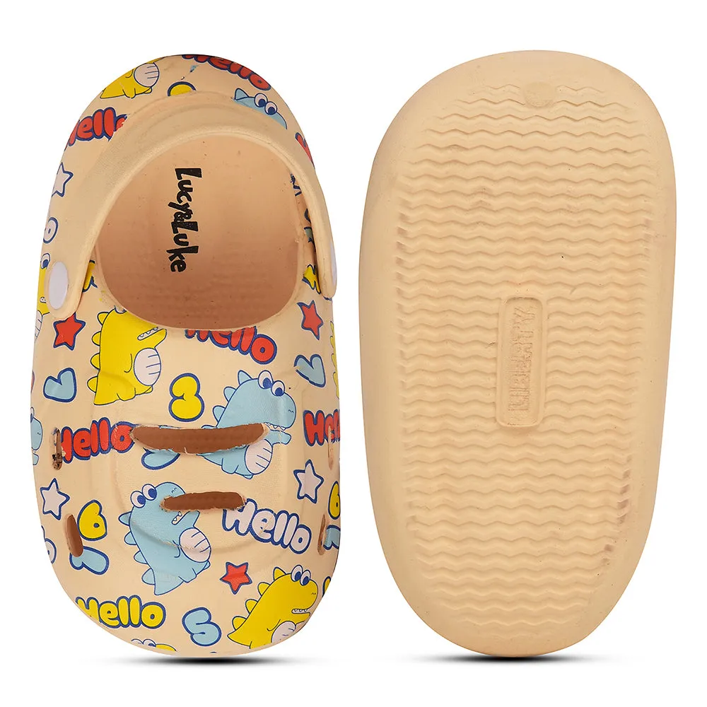 Lucy & Luke Beige Casual Clogs For Kids SANDWALK By Liberty