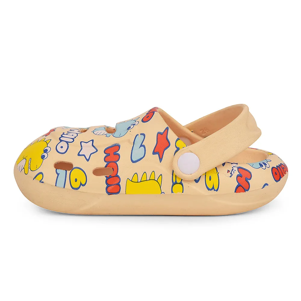 Lucy & Luke Beige Casual Clogs For Kids SANDWALK By Liberty