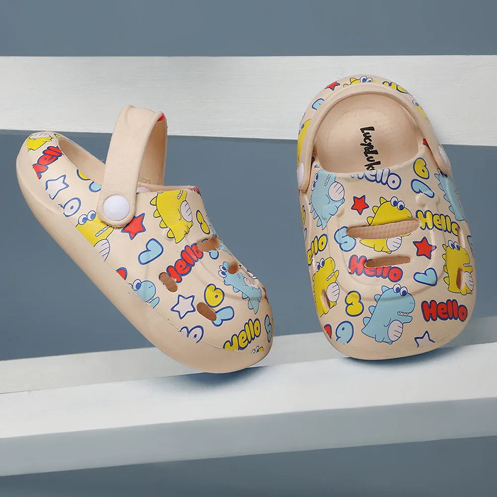 Lucy & Luke Beige Casual Clogs For Kids SANDWALK By Liberty