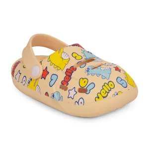 Lucy & Luke Beige Casual Clogs For Kids SANDWALK By Liberty