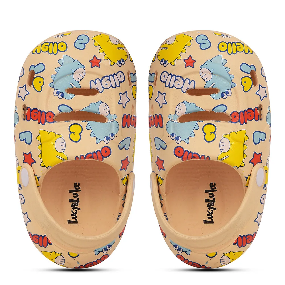 Lucy & Luke Beige Casual Clogs For Kids SANDWALK By Liberty