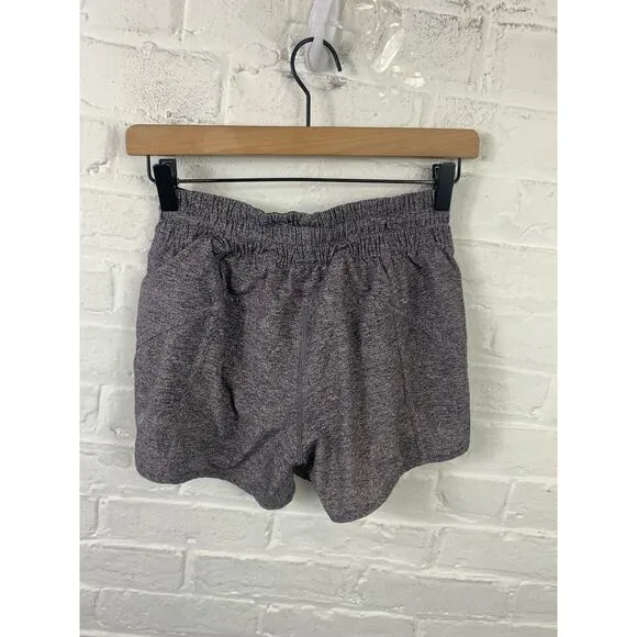 Lululemon Women's Athletic Tracker Shorts Elastic Waist Heather Gray Size XS