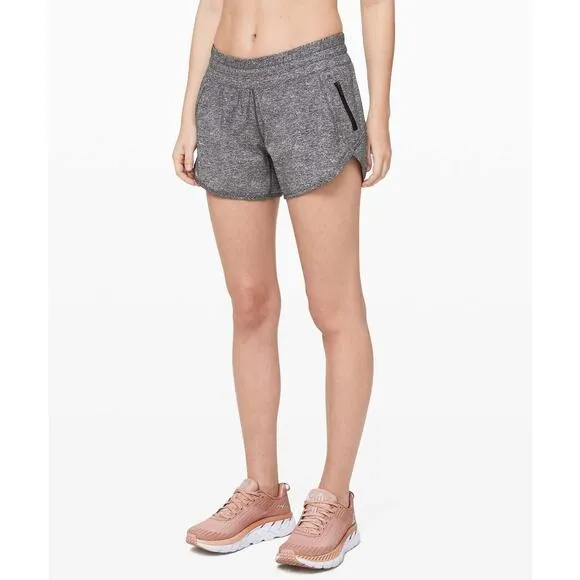 Lululemon Women's Athletic Tracker Shorts Elastic Waist Heather Gray Size XS