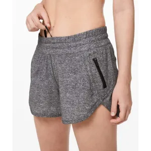 Lululemon Women's Athletic Tracker Shorts Elastic Waist Heather Gray Size XS
