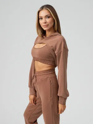 Luxe Bolero Hoodie - Cocoa