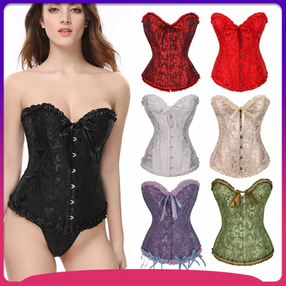M Sexy Slimming Corsets Waist Trainer Body Shaper Fajas Gothic Corset Lace Up Boned Corselete Shapewear Women Clothes Plus Size