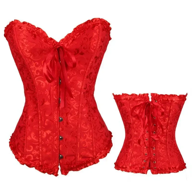 M Sexy Slimming Corsets Waist Trainer Body Shaper Fajas Gothic Corset Lace Up Boned Corselete Shapewear Women Clothes Plus Size