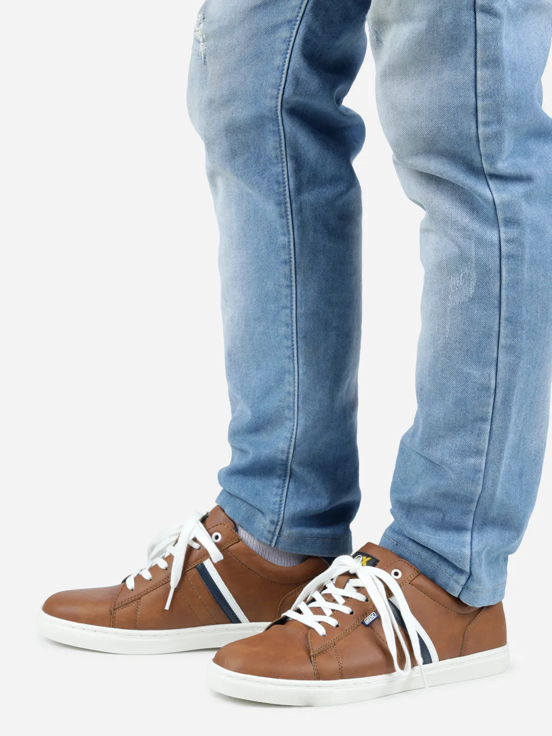 Men's Tan Lace Up Smart Casual Sneaker (IX1059)