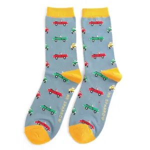 Mr Sparrow Classic Cars Denim Bamboo Socks