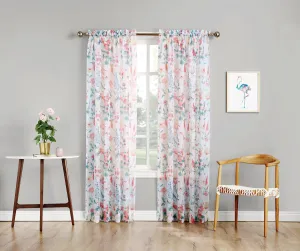 NEW Mainstays Printed Floral Voile Curtain