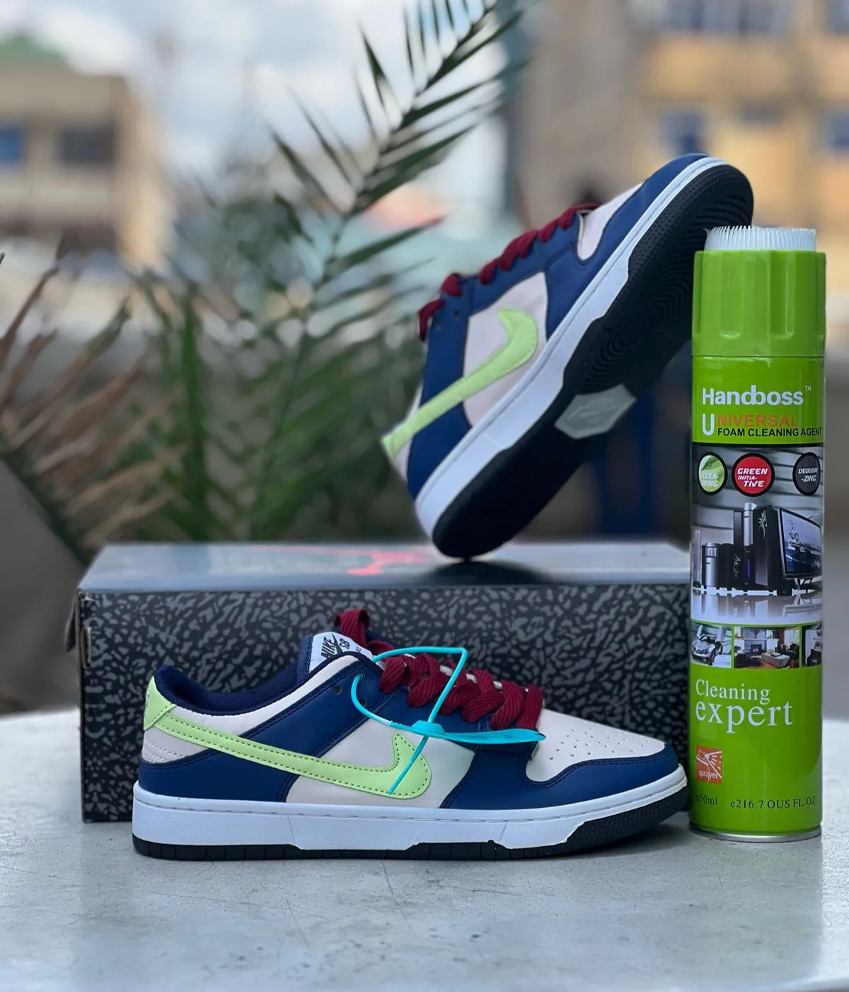 Nike Dunk Low - Navy Blue, Off-White & Lime Green