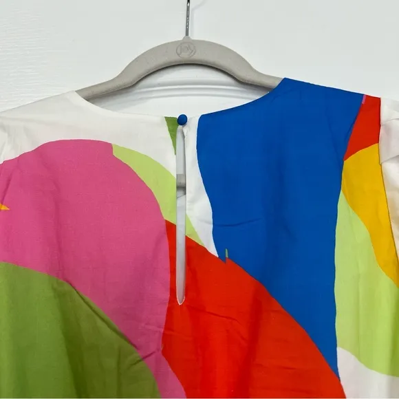 NWT Avara Boutique Sugarlips Multicolor Geometric Puff Sleeve Mini Dress