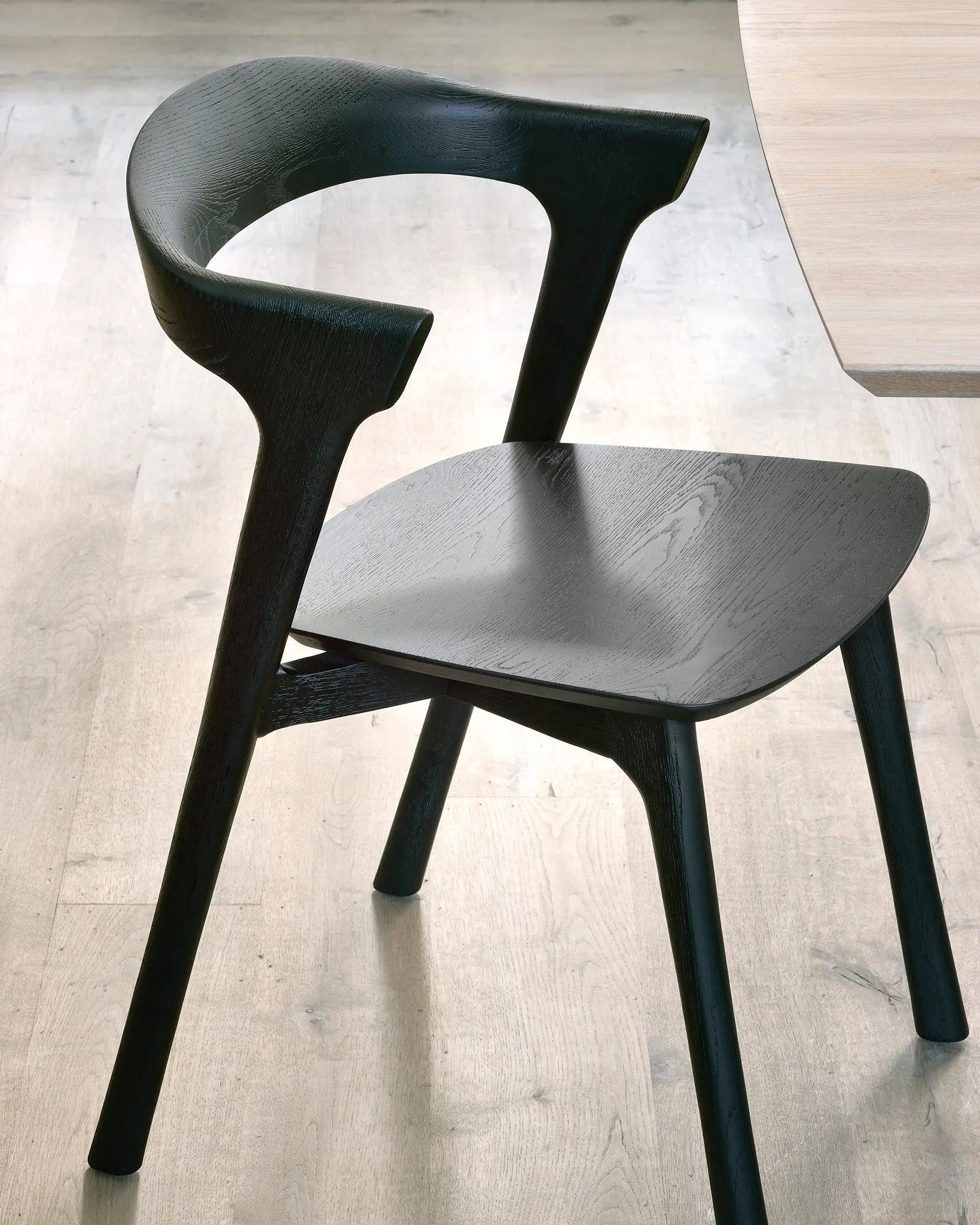 Oak Bok Black Dining Chair - Varnished