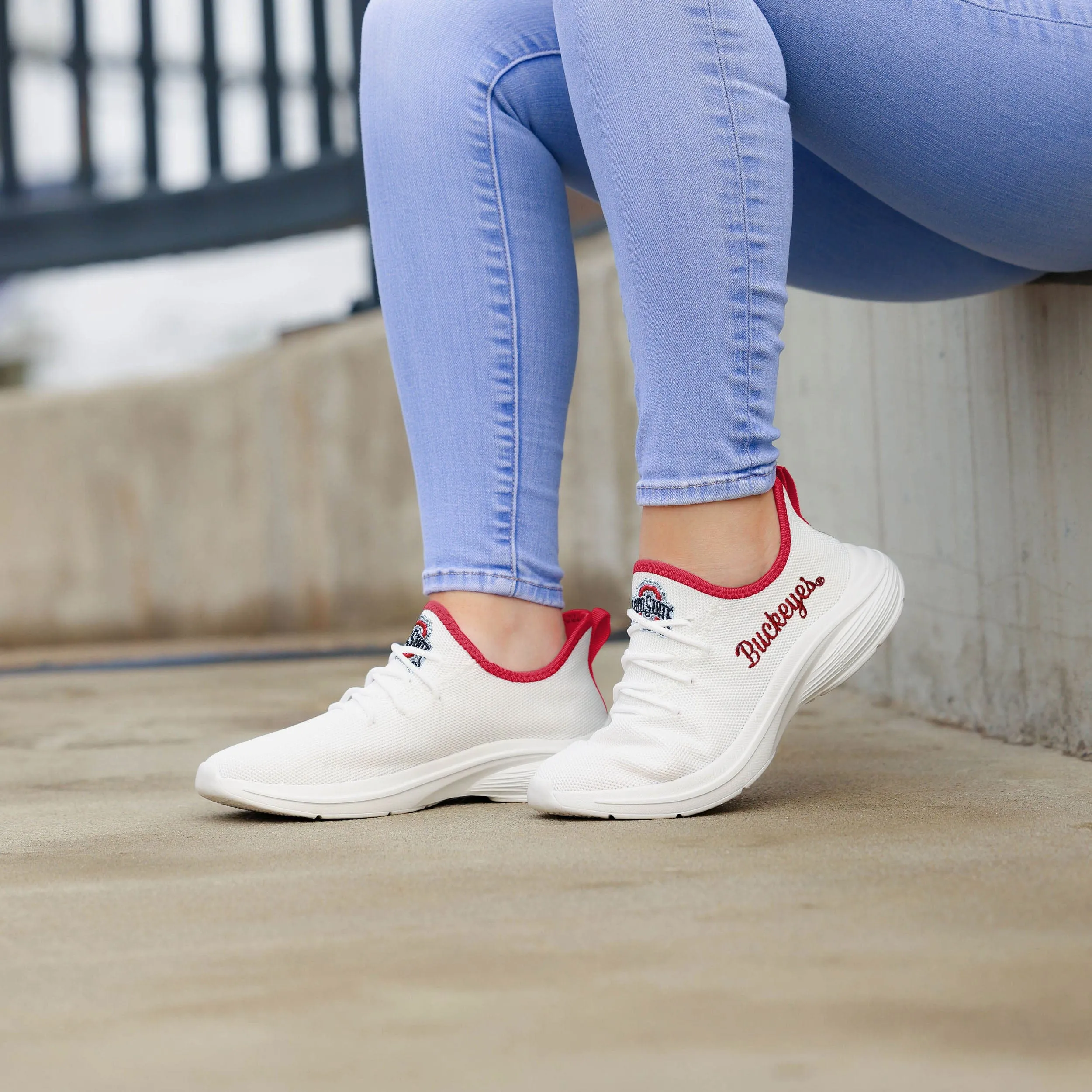 Ohio State Buckeyes Womens Midsole White Sneaker