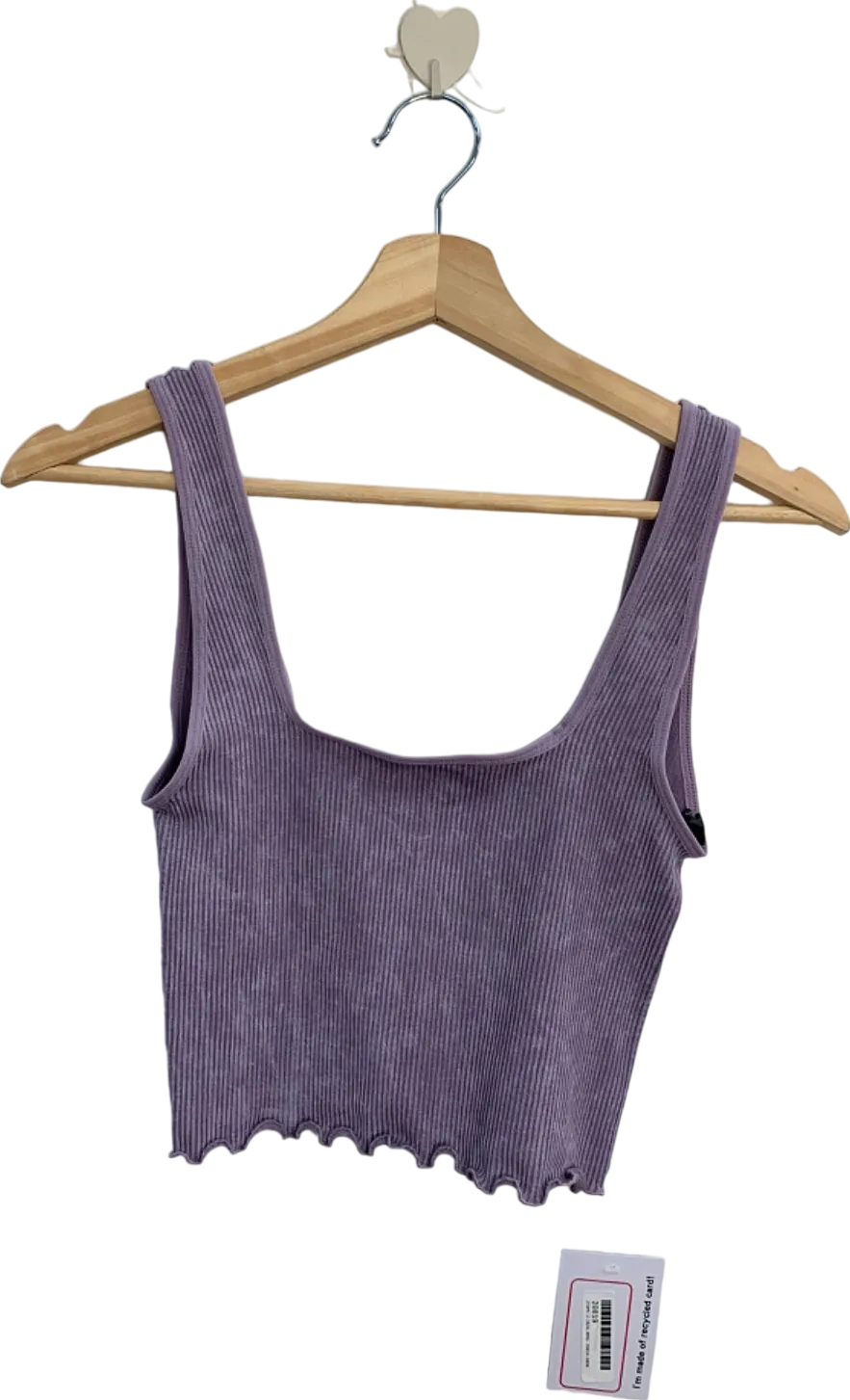 Out From Under Purple Lettuce Edge Acid Wash Tank Top UK S