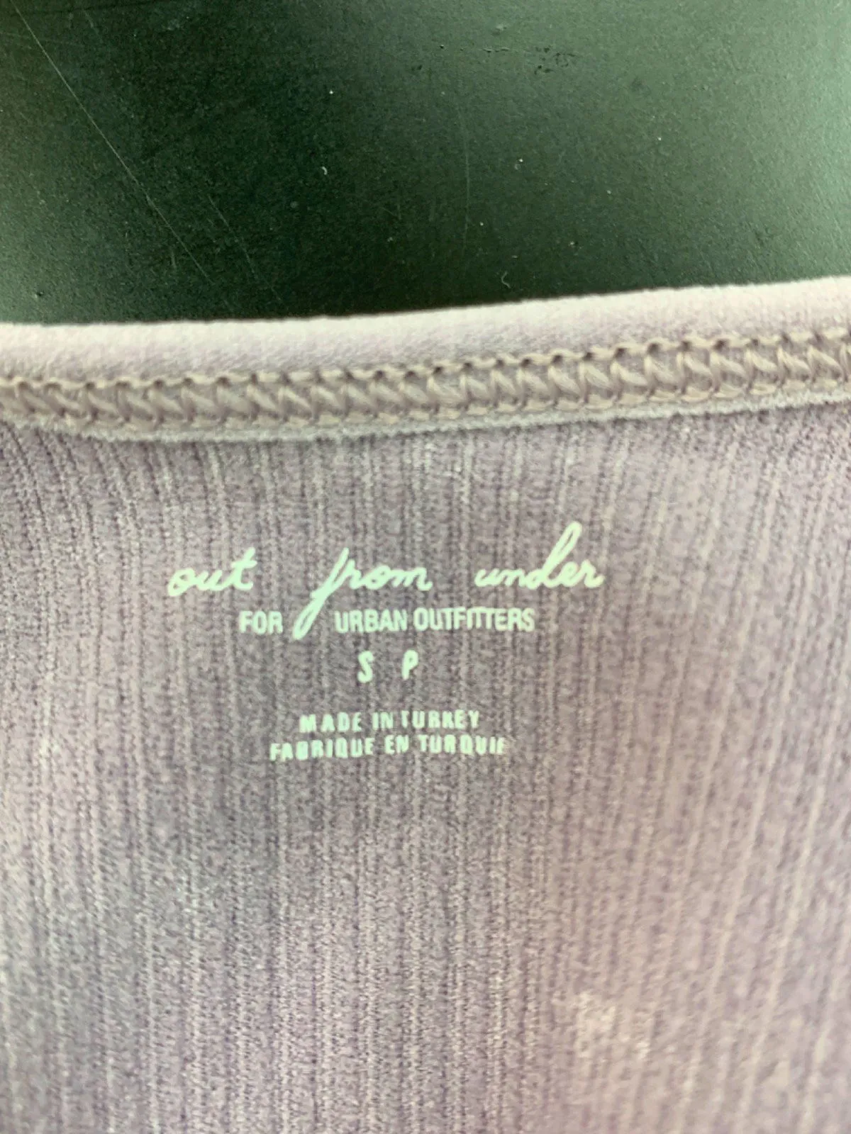Out From Under Purple Lettuce Edge Acid Wash Tank Top UK S