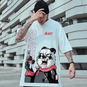 Panda Trendy Brand Hip-hop Loose T-shirt