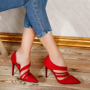 Pantofi dama cu toc Emira - Red