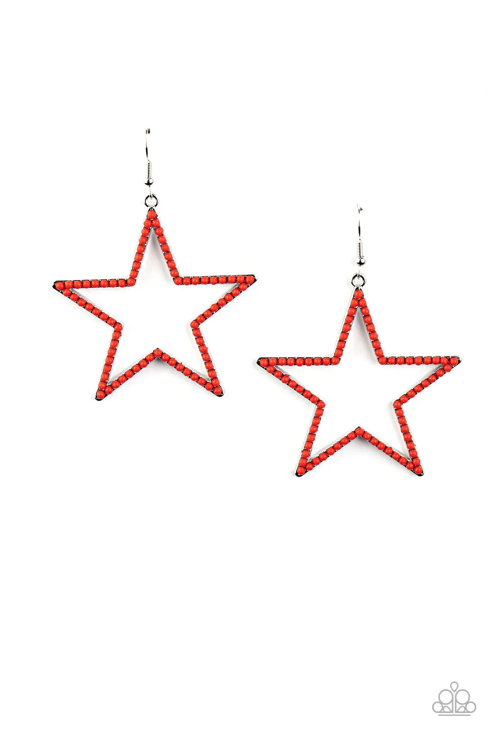 Paparazzi Count Your Stars-Red Star Earrings