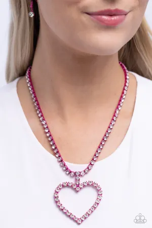 Paparazzi Flirting Fancy Necklace Pink