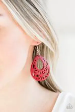 Paparazzi Merrily Marooned Earrings Red