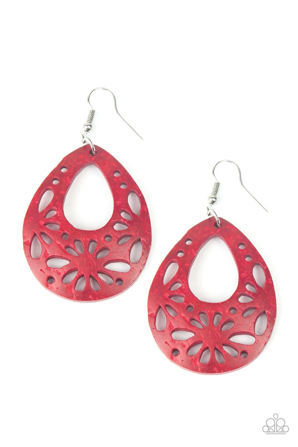 Paparazzi Merrily Marooned Earrings Red