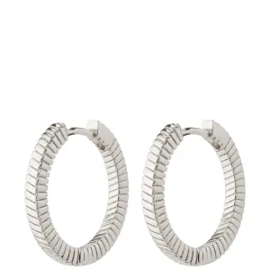 Pilgrim Dominique Silver Textured Hoop Earrings