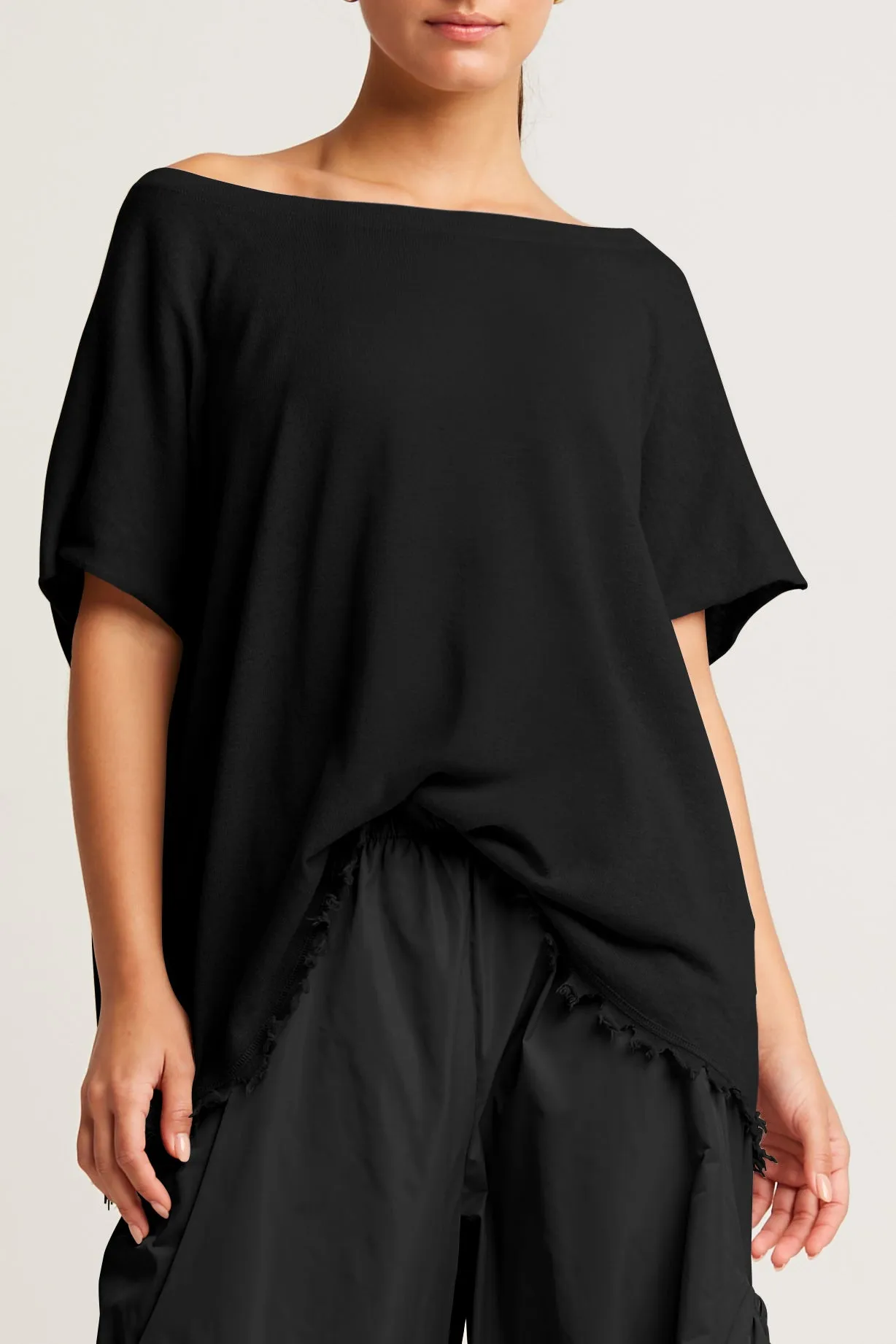 Pima Linen Butterfly Boatneck Sweater