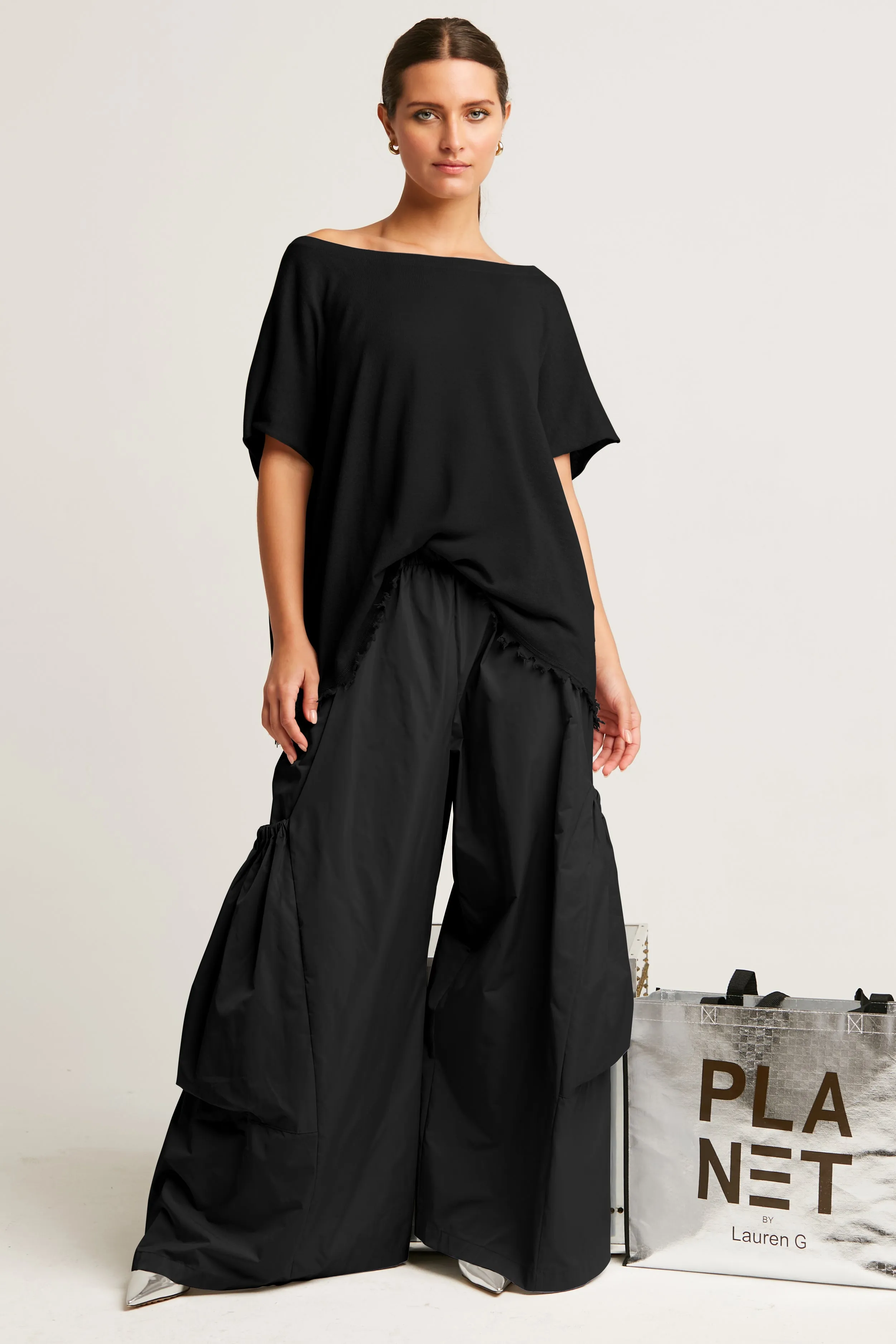Pima Linen Butterfly Boatneck Sweater