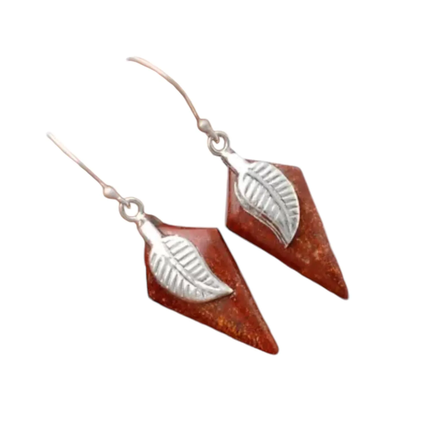 Red Moss Agate Solid 925 Sterling Silver Earrings