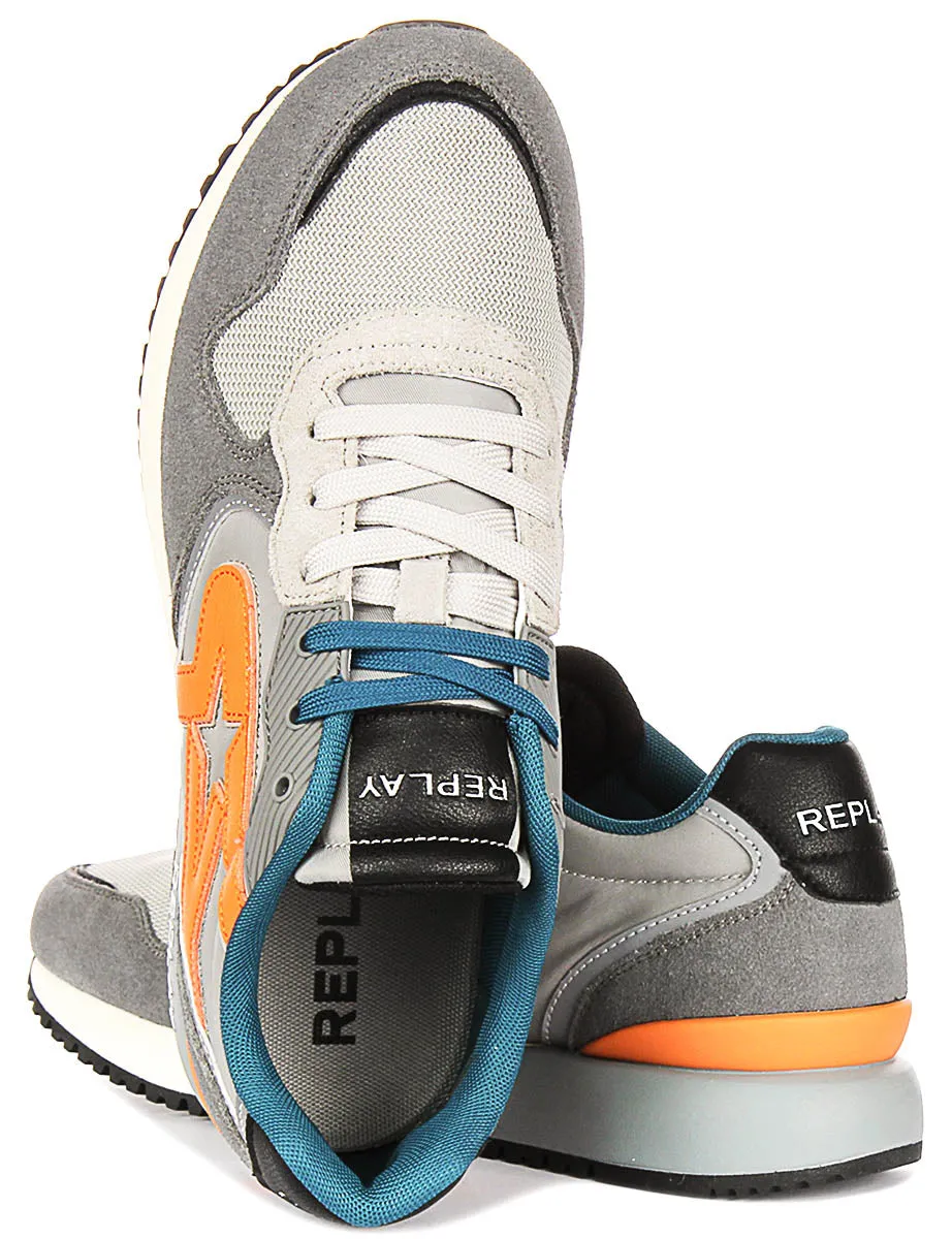Replay Fiber M Tonal In Grey Orange For Men