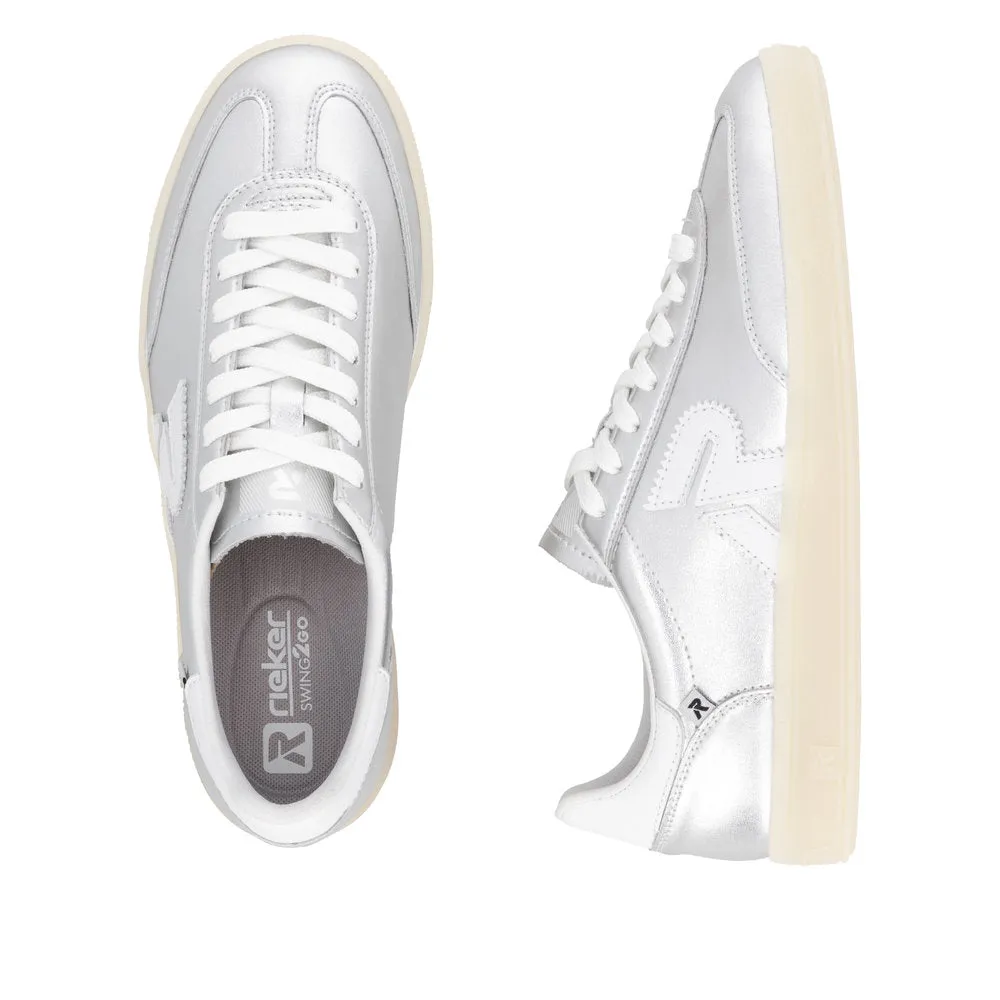 Rieker Sport Classic Logo Trainer Silver