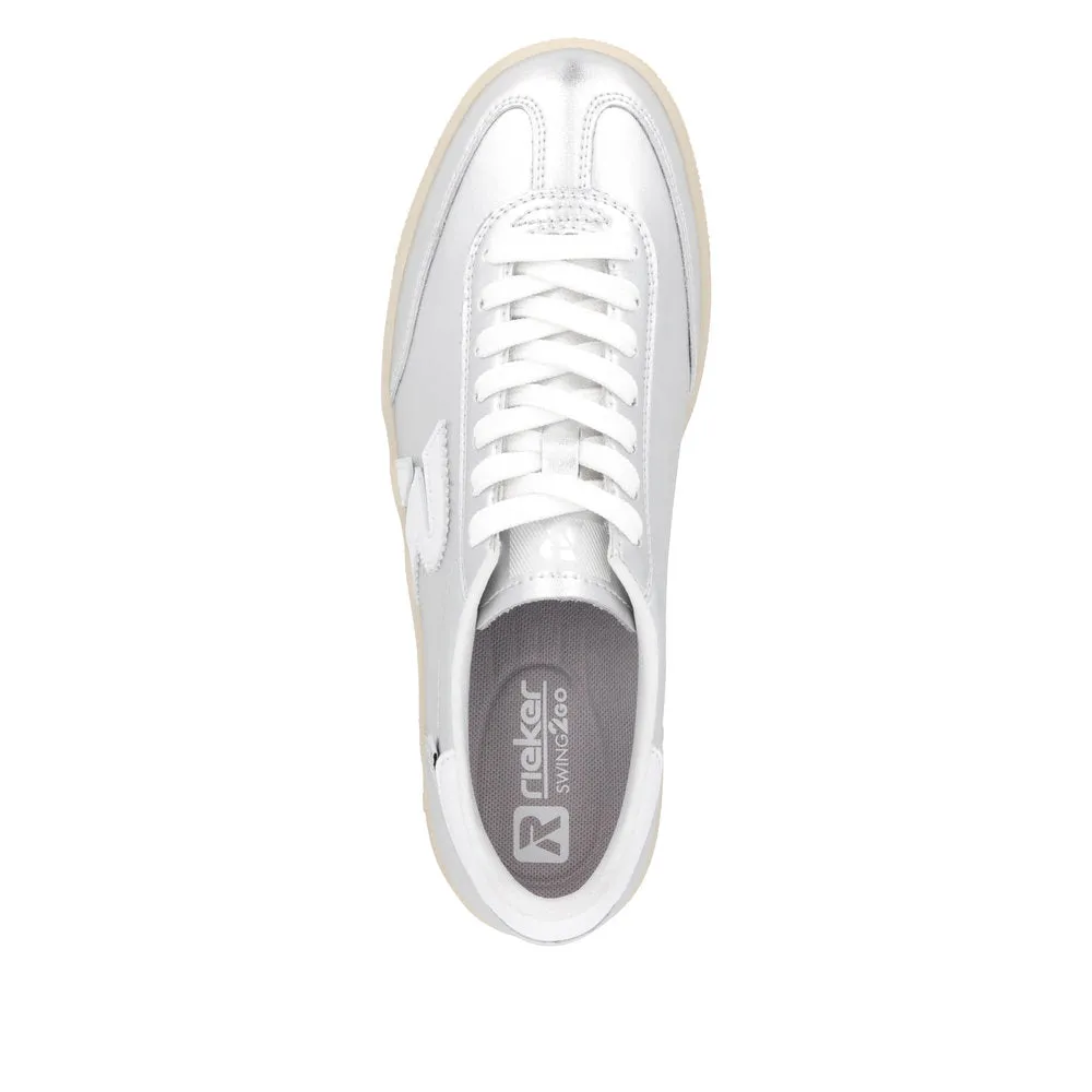 Rieker Sport Classic Logo Trainer Silver
