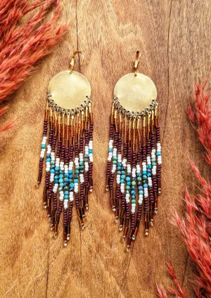 Salma Turquoise Boho Beaded Earrings