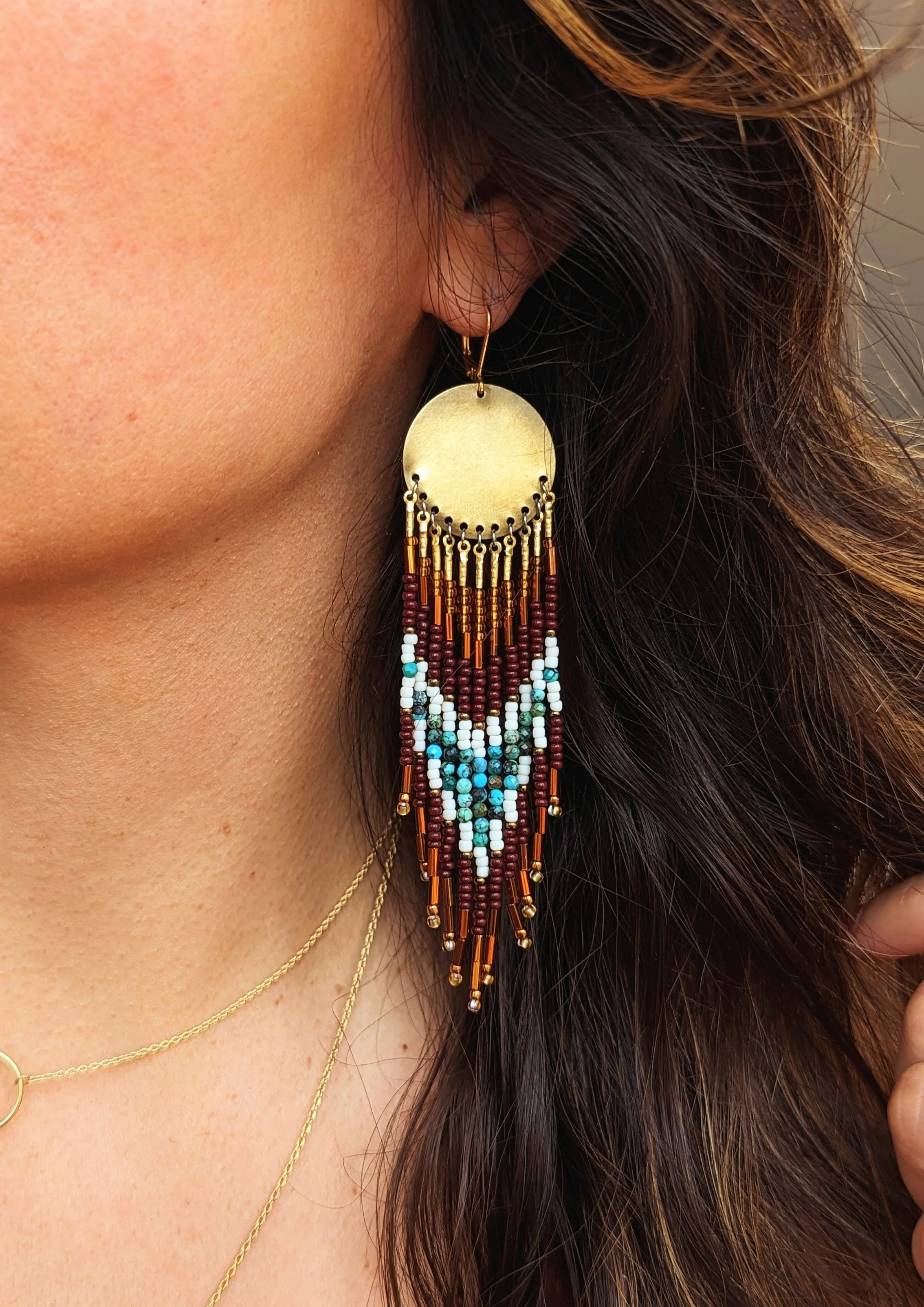 Salma Turquoise Boho Beaded Earrings