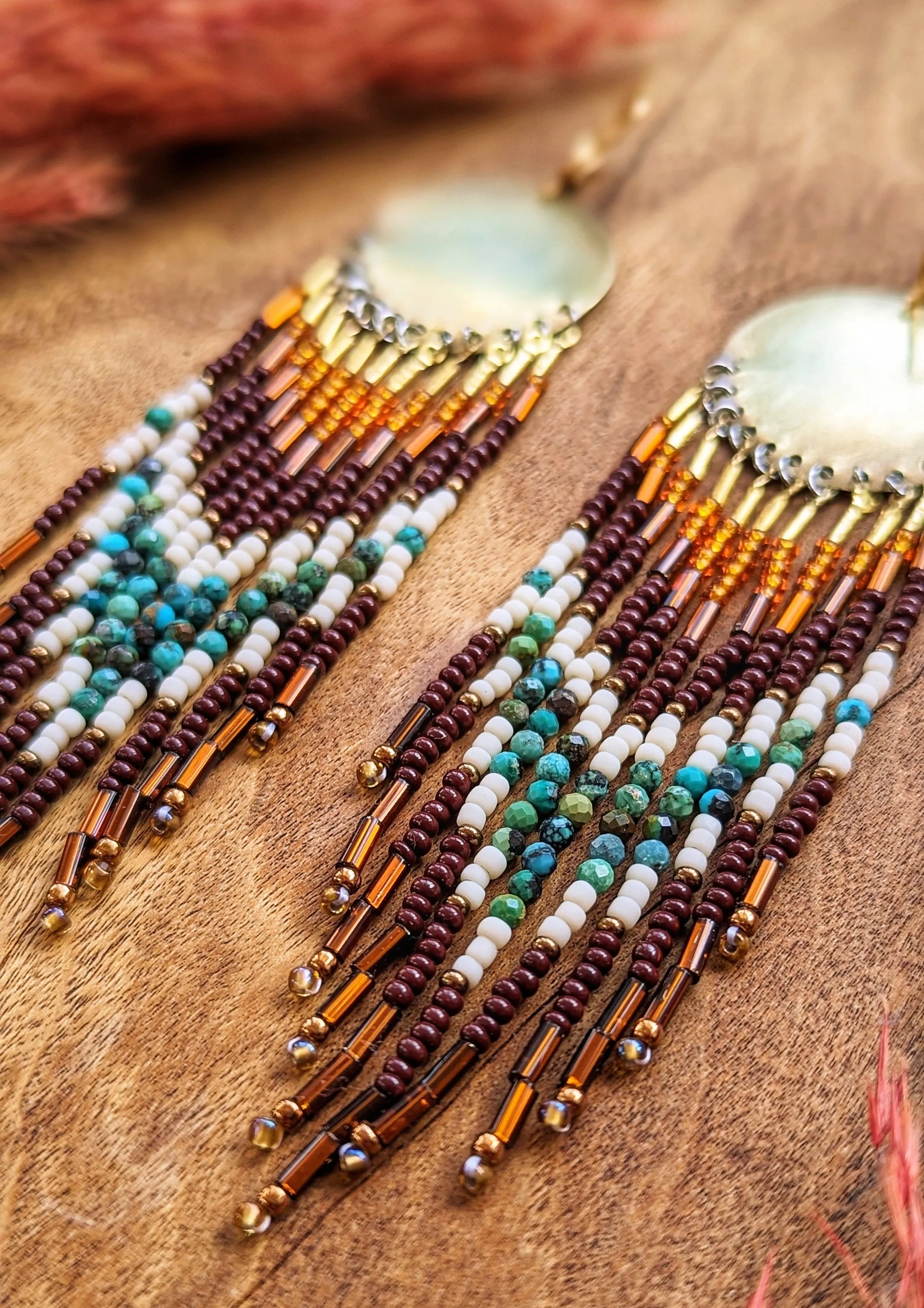 Salma Turquoise Boho Beaded Earrings