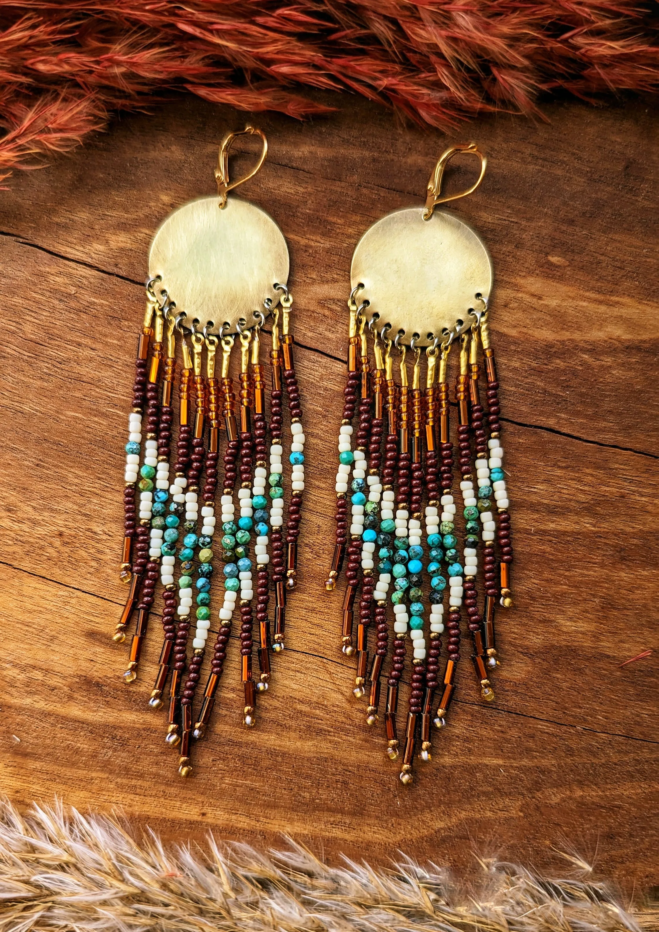 Salma Turquoise Boho Beaded Earrings