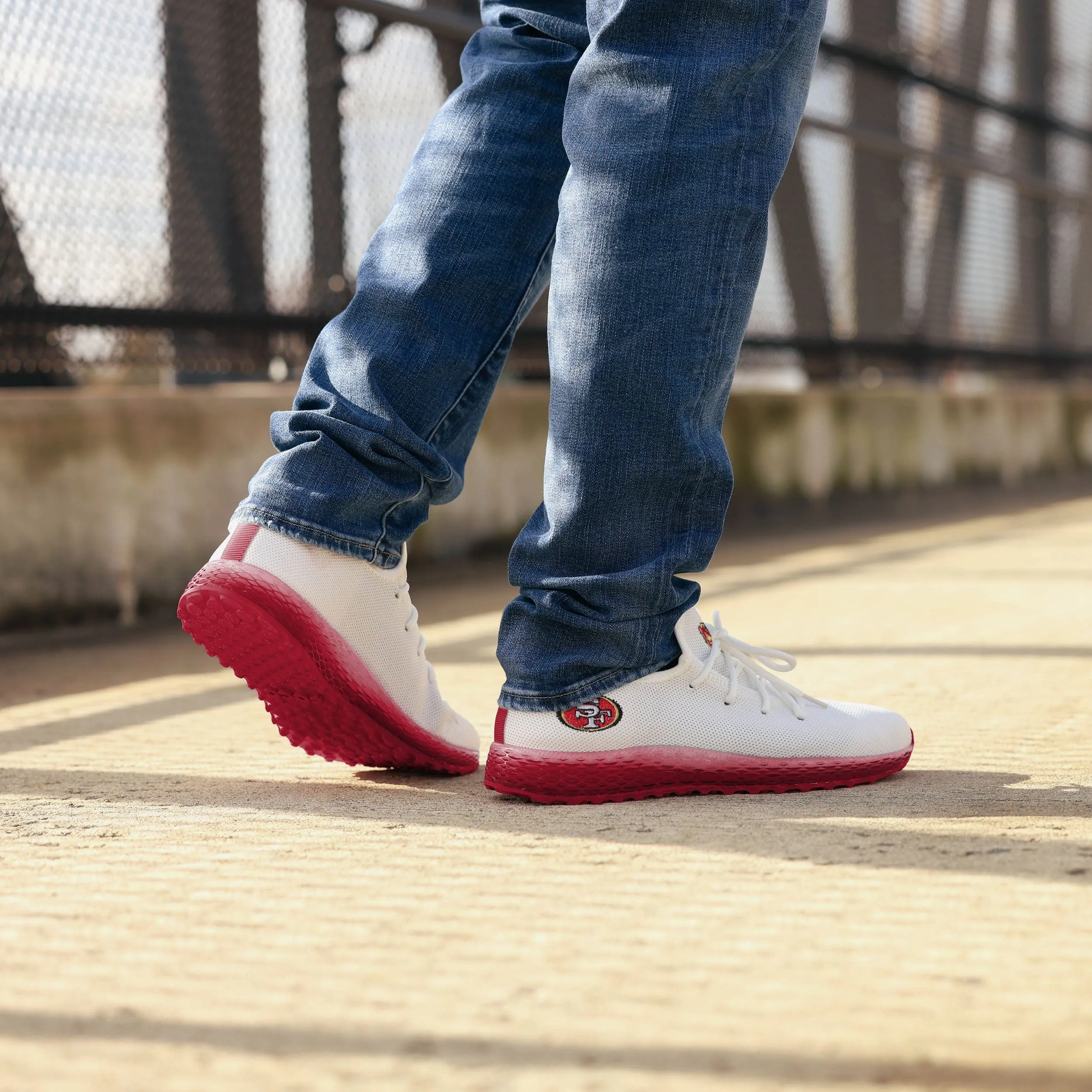 San Francisco 49ers Gradient Midsole White Sneakers