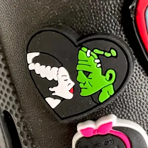 SHOE CHARMS - FRANKENSTEIN & BRIDE HORROR LOVE STORY